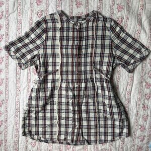 Plaid Button-Up Women's Top